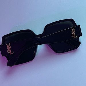 YSL Black Frames and Blue Lenses Sunglasses